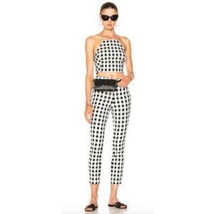 RAG & BONE Simone White Black Gingham Stretch Twill Skinny Trouser Pants, Size 2